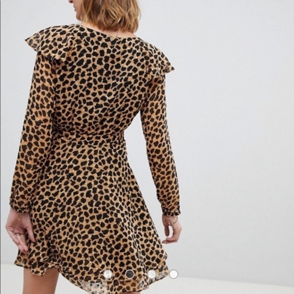 Free People Frenchie Animal Leopard Print Wrap Dress Size XS - Picture 4 of 12